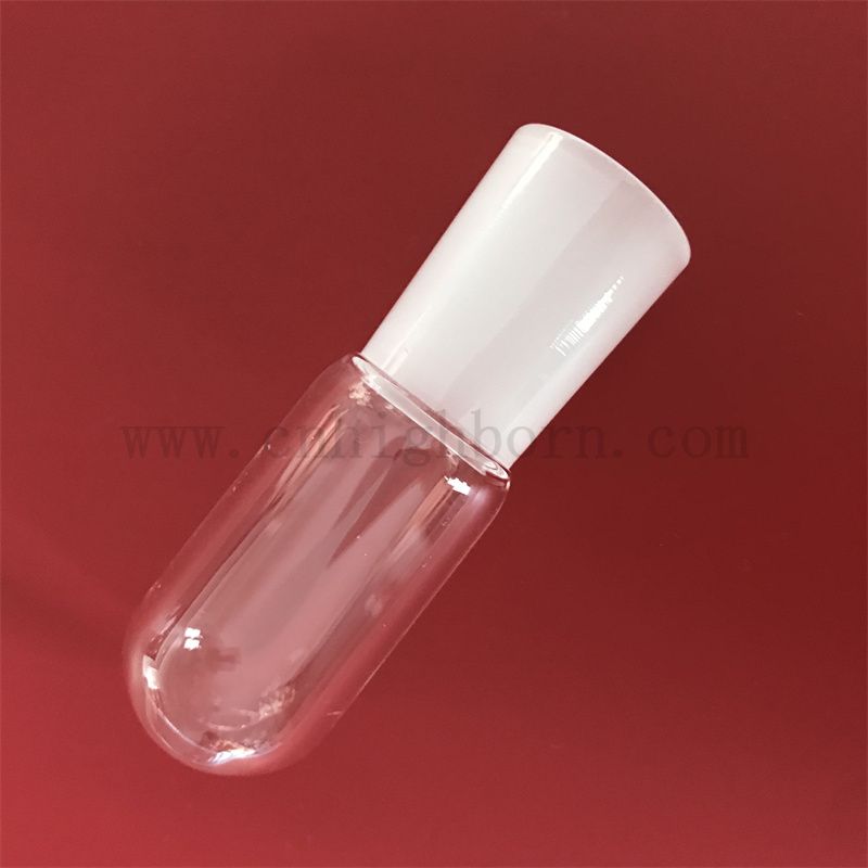 Résistance à la chaleur Transparente en verre de silice personnalisée tube à essai en verre avec fond rond et bouche givrée