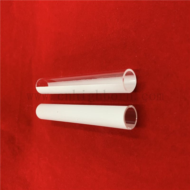 Résistance à la chaleur personnalisée à moitié recouverte de tube en verre de silice fondu en céramique