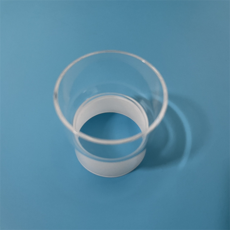 Tube en verre de quartz en forme transparente personnalisée avec bouche givrée