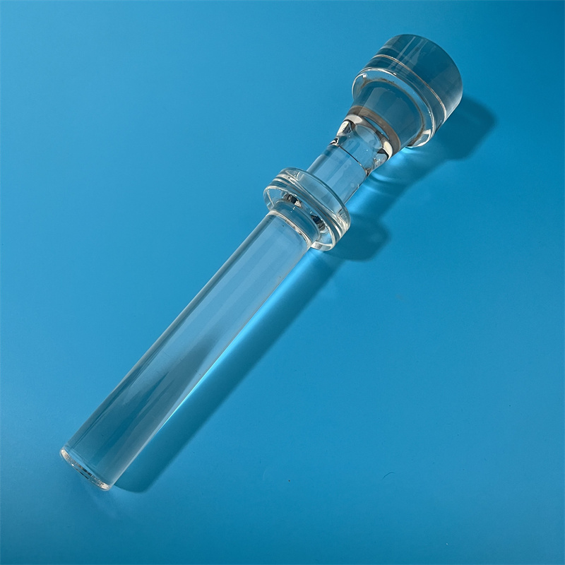 Tie à quartz en verre de silice personnalisée transparente. 