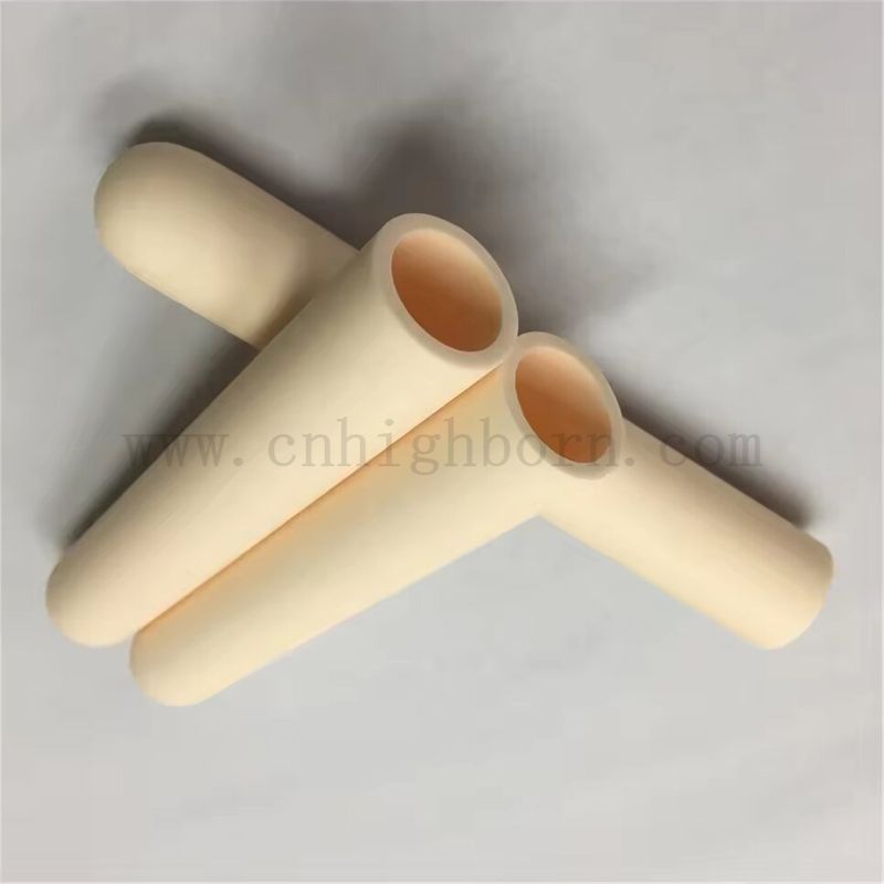 Résistance à haute température personnalisée AL2O3 Alumine Céramique tube d'aluminium Oxyde Céramique une extrémité fermée