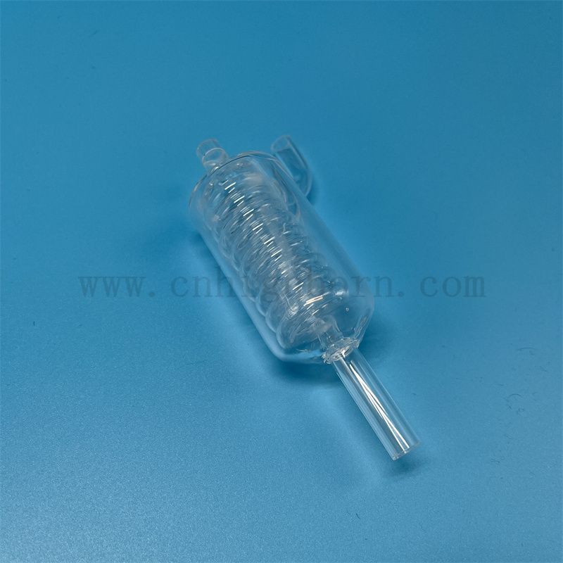 Personnalisation Résistance à haute température Transparent en verre de quartz tube de condensation en verre de silice fusionnée