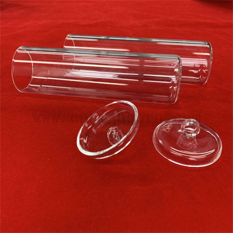 Haute pureté transparent en verre transparent inférieur plat Crictible cylindrique