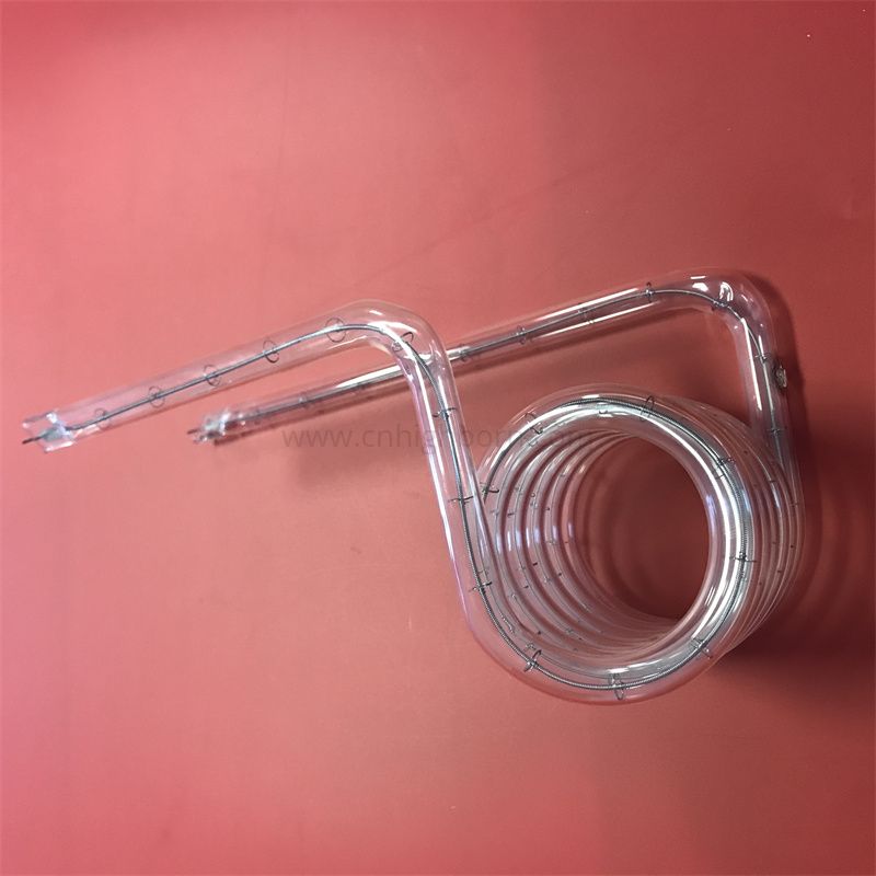 Tube en spirale en verre de quartz de silice fondue pour le chauffage 