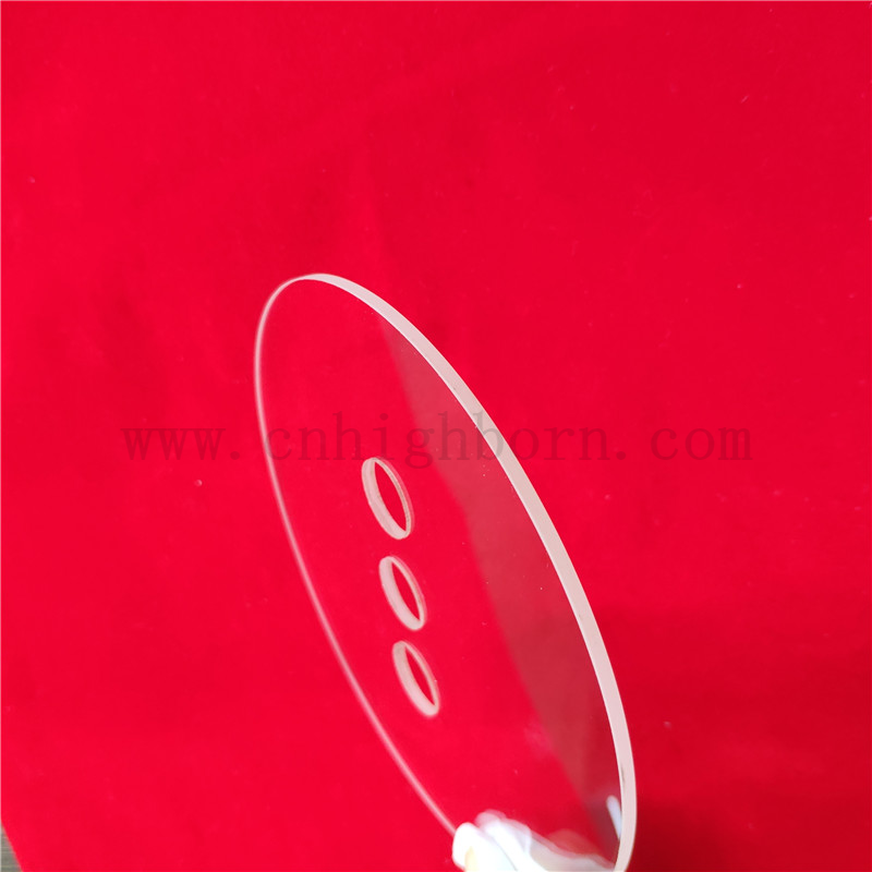 Lentille optique perforée de silice UV transparente Disque quartz JGS1