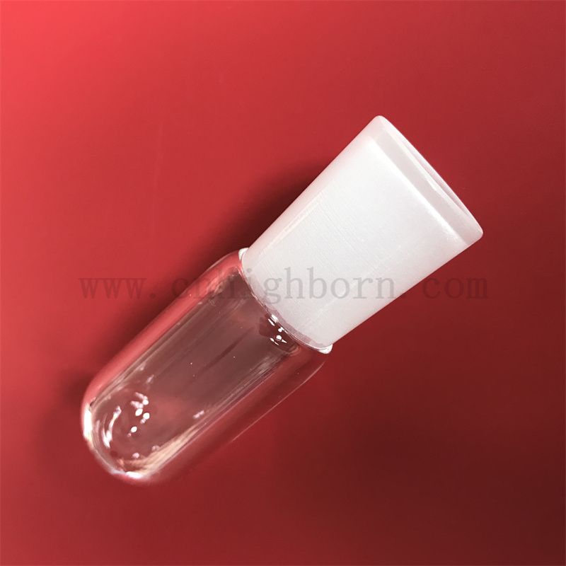 Résistance à la chaleur Transparente en verre de silice personnalisée tube à essai en verre avec fond rond et bouche givrée