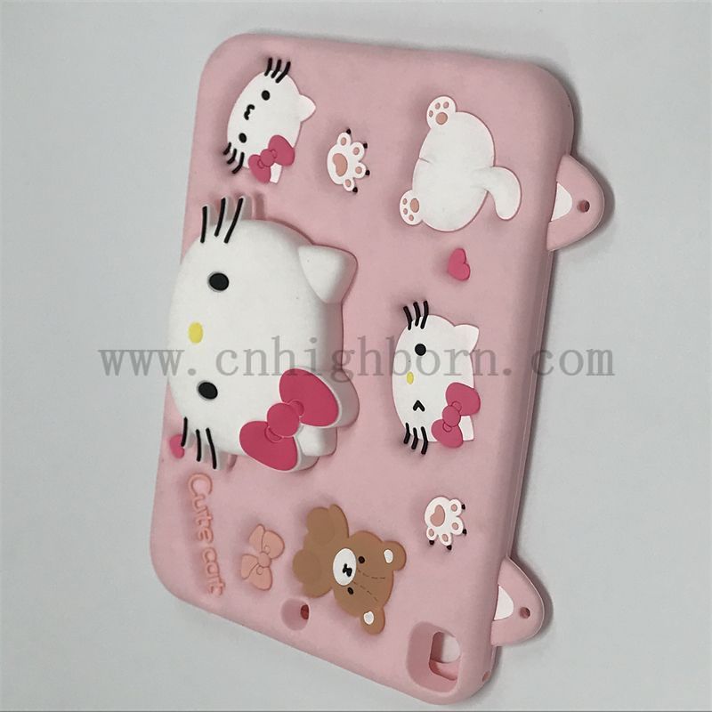 Couleur rose 3D Silicone en caoutchouc iPad Shell Couvrette de protection pour tablette pour pad 