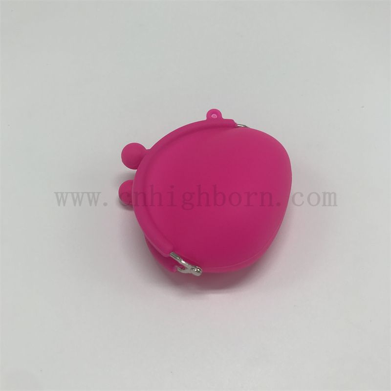  Mini Sac de cosmétique en silicone rouge rond unique unique Small Soft Coin Purse