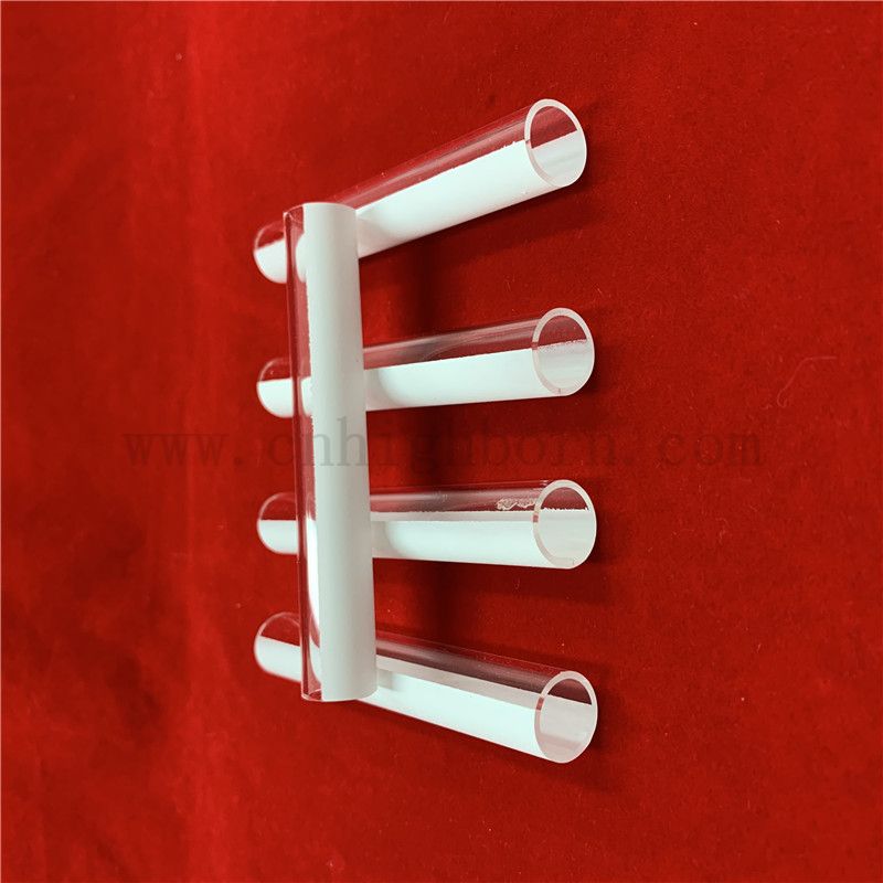 Résistance à la chaleur personnalisée à moitié recouverte de tube en verre de silice fondu en céramique