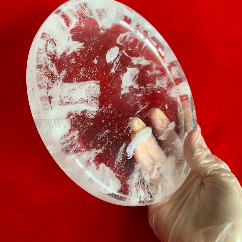 Barbecue ronde Quartz Crystal Baking Verre Plaque de quartz neige