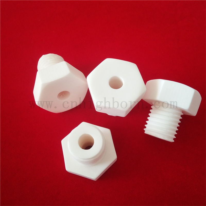 Vis en céramique en alumine personnalisée M6 M8 95 AL2O3 Écrou hexagonal d'isolation