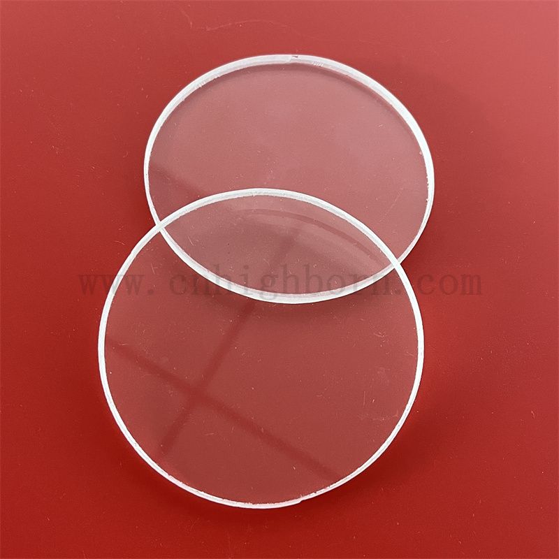 Panneau en verre de silice transparent de haute pureté Disque de quartz rond