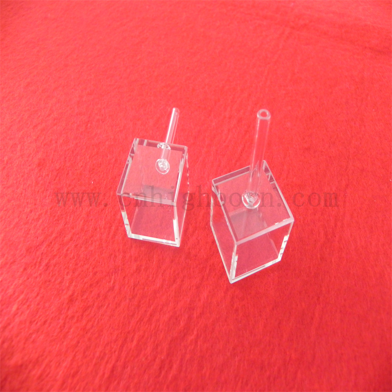 Laboratory Cumbic Cells courte longueur de trajectoire avec tube de remplissage Verre Couvettes cubes pour l'industrie chimique