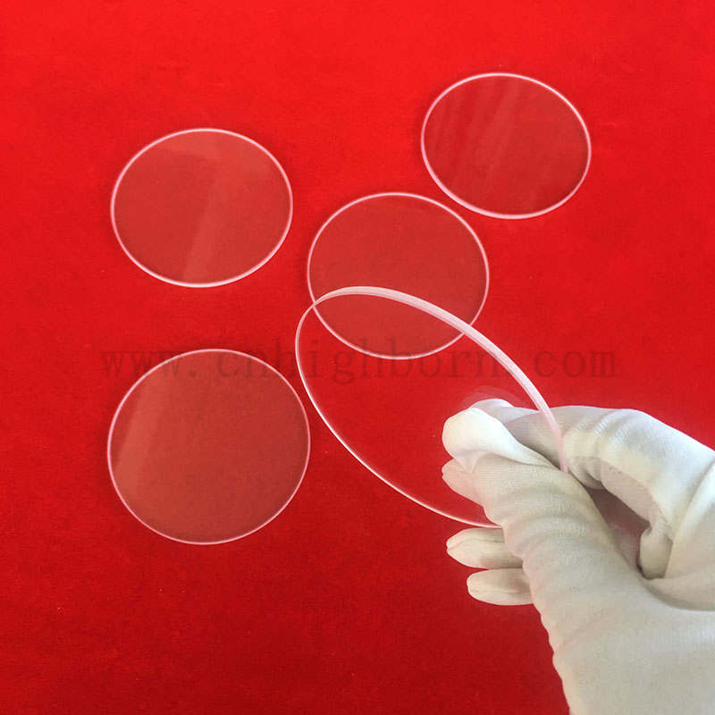 Disque en verre de quartz de silice transparente pour la fenêtre d'observation de chaleur