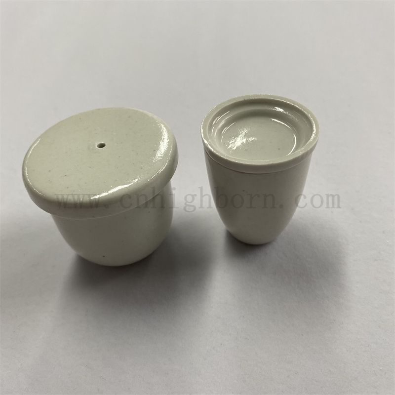 Index glazed de laboratoire Crictible en porcelaine pour analyse chimique Pot en céramique avec couvercle