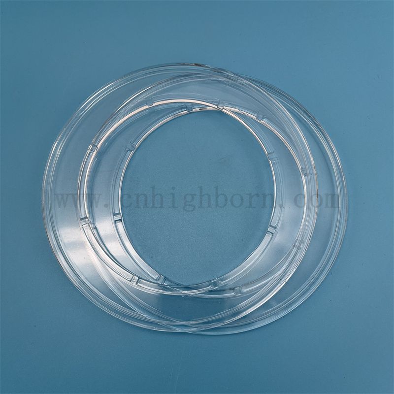 Anneau en verre de silice à bride transparent en quartz de haute qualité avec trou pour applications industrielles