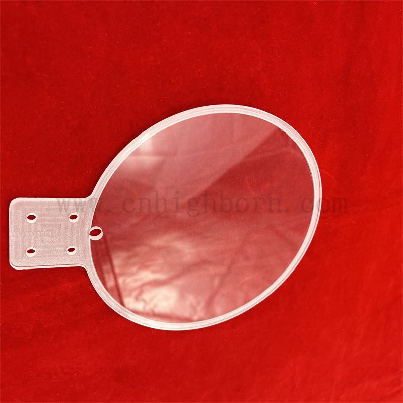 Résistance à haute température Processus profond Clear Claid Quartz Glass Wafer avec trou