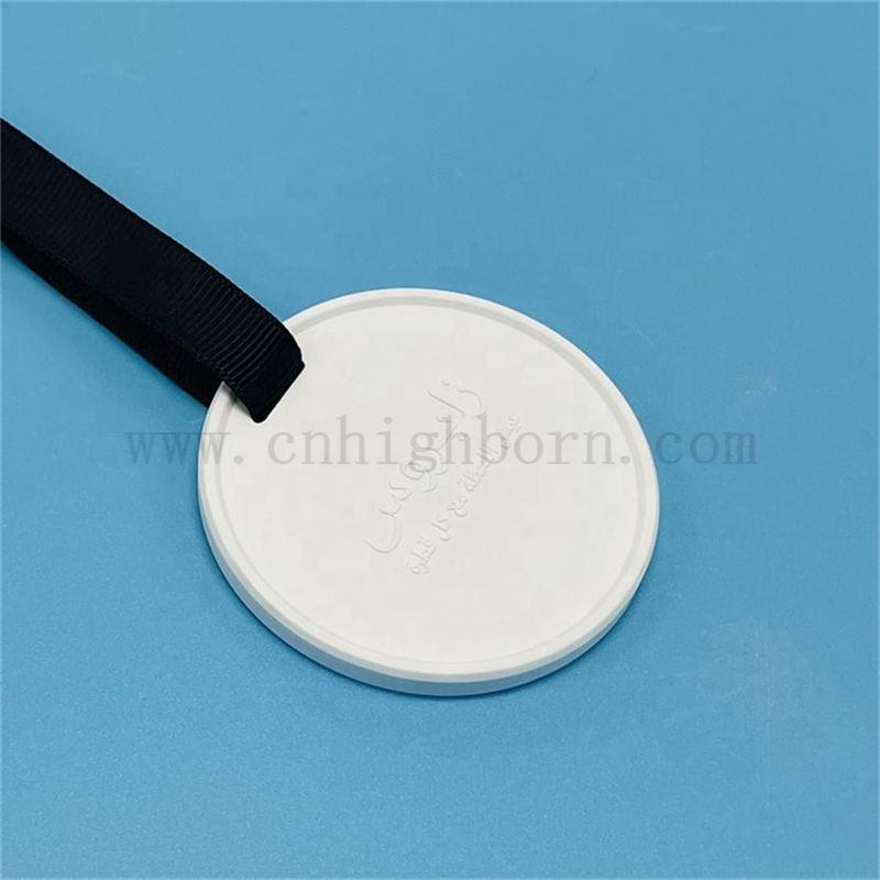 Arôme de logo en relief personnalisé Diffuseur suspendu pierre parfumée avec ruban