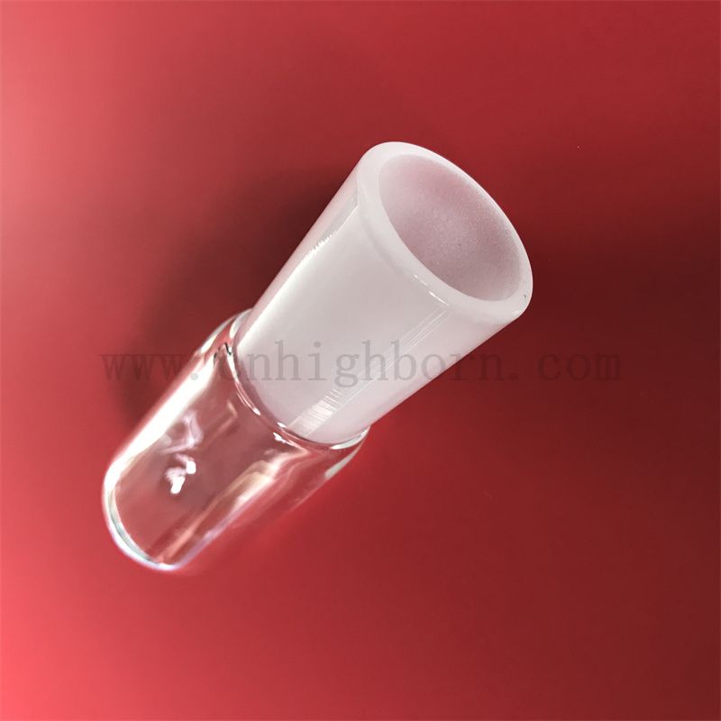 Résistance à la chaleur Transparente en verre de silice personnalisée tube à essai en verre avec fond rond et bouche givrée