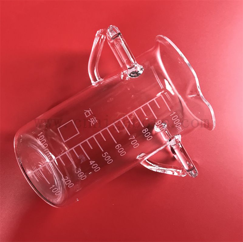 Résistance à la chaleur pour le becteur de test de verre à quartz fusionné avec poignées